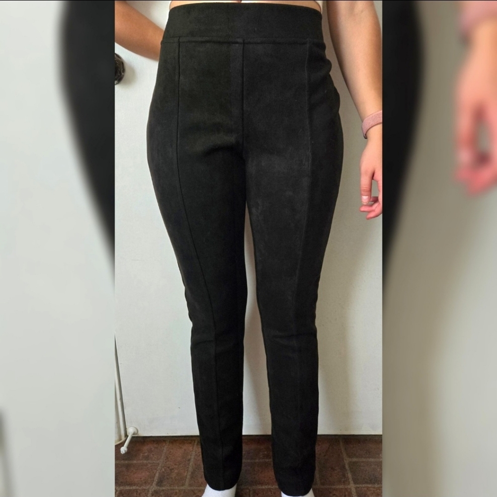 Andrew Marc Black Suede Pants Sz S